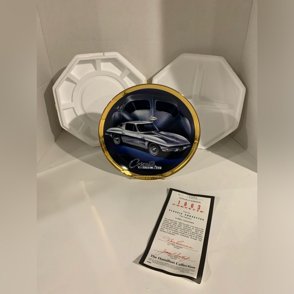 The Hamilton Collection 1963 Corvette Sting Ray Plate # 1860 X